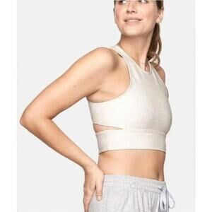 Outdoor Voices Slashback Crop Tank Top Oatmeal‎ Beige Cutout Crewneck XS